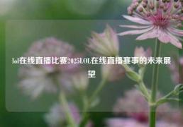 lol在线直播比赛2025LOL在线直播赛事的未来展望