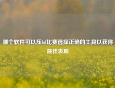 哪个软件可以压lol比赛选择正确的工具以获得最佳表现