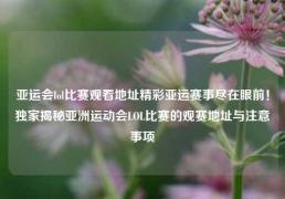 亚运会lol比赛观看地址精彩亚运赛事尽在眼前！独家揭秘亚洲运动会LOL比赛的观赛地址与注意事项