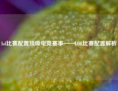 lol比赛配置顶级电竞赛事——LOL比赛配置解析