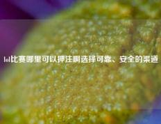 lol比赛哪里可以押注啊选择可靠、安全的渠道