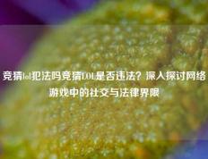 竞猜lol犯法吗竞猜LOL是否违法？深入探讨网络游戏中的社交与法律界限