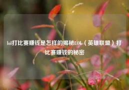 lol打比赛赚钱是怎样的揭秘LOL（英雄联盟）打比赛赚钱的秘密