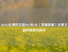 2025lol比赛的主题2025年LOL（英雄联盟）比赛主题的预测与探讨