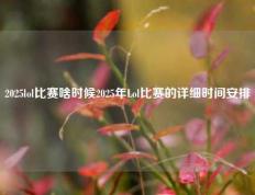 2025lol比赛啥时候2025年Lol比赛的详细时间安排