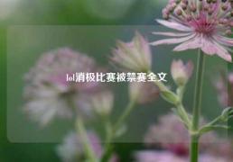 lol消极比赛被禁赛全文