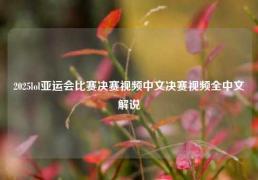 2025lol亚运会比赛决赛视频中文决赛视频全中文解说
