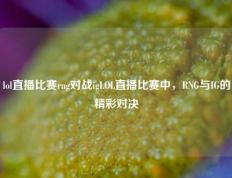 lol直播比赛rng对战igLOL直播比赛中，RNG与IG的精彩对决