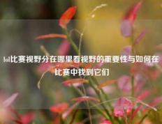 lol比赛视野分在哪里看视野的重要性与如何在比赛中找到它们