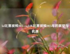 lol比赛视频2025 rngLOL比赛视频2025年的展望与机遇