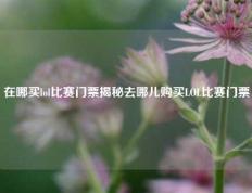 在哪买lol比赛门票揭秘去哪儿购买LOL比赛门票