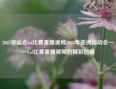 2025亚运会lol比赛重播视频2025年亚洲运动会——Lol比赛重播视频的精彩回顾