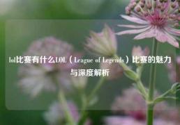 lol比赛有什么LOL（League of Legends）比赛的魅力与深度解析