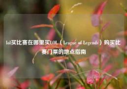 lol买比赛在哪里买LOL（League of Legends）购买比赛门票的地点指南
