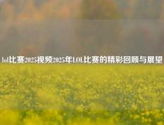 lol比赛2025视频2025年LOL比赛的精彩回顾与展望