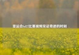 亚运会lol27比赛视频见证奇迹的时刻