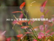 2025 lol ig 比赛视频Lol IG的辉煌与挑战