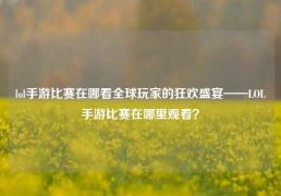 lol手游比赛在哪看全球玩家的狂欢盛宴——LOL手游比赛在哪里观看？