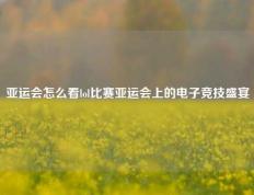 亚运会怎么看lol比赛亚运会上的电子竞技盛宴
