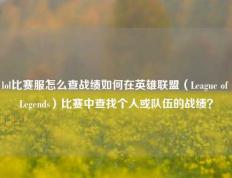 lol比赛服怎么查战绩如何在英雄联盟（League of Legends）比赛中查找个人或队伍的战绩？