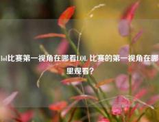lol比赛第一视角在哪看LOL 比赛的第一视角在哪里观看？