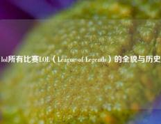 lol所有比赛LOL（League of Legends）的全貌与历史
