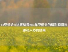 lol亚运会28比赛结果2023年亚运会的精彩瞬间与激动人心的结果