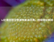lol比赛回放完整视频重温经典，回味精彩瞬间