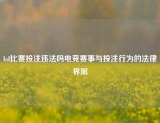 lol比赛投注违法吗电竞赛事与投注行为的法律界限