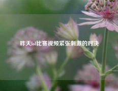 昨天lol比赛视频紧张刺激的对决