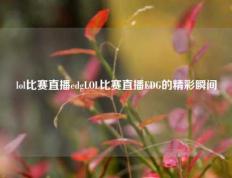 lol比赛直播edgLOL比赛直播EDG的精彩瞬间
