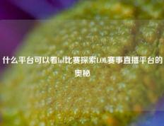 什么平台可以看lol比赛探索LOL赛事直播平台的奥秘