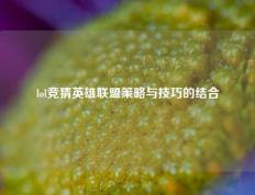 lol竞猜英雄联盟策略与技巧的结合