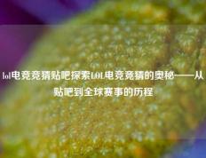 lol电竞竞猜贴吧探索LOL电竞竞猜的奥秘——从贴吧到全球赛事的历程
