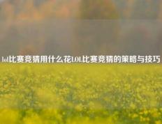 lol比赛竞猜用什么花LOL比赛竞猜的策略与技巧