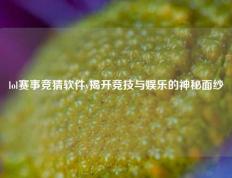 lol赛事竞猜软件y揭开竞技与娱乐的神秘面纱