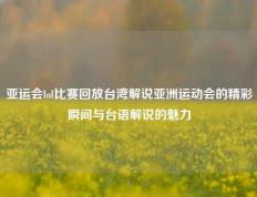 亚运会lol比赛回放台湾解说亚洲运动会的精彩瞬间与台语解说的魅力