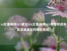 lol比赛视频2025盖伦LOL比赛视频2025年即将迎来新英雄盖伦的精彩亮相！