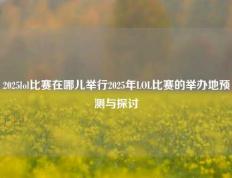 2025lol比赛在哪儿举行2025年LOL比赛的举办地预测与探讨