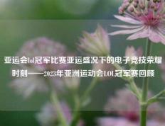 亚运会lol冠军比赛亚运盛况下的电子竞技荣耀时刻——2023年亚洲运动会LOL冠军赛回顾