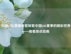 中国lol比赛哪里看探索中国LOL赛事的精彩世界——观看地点指南