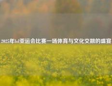2025年lol亚运会比赛一场体育与文化交融的盛宴