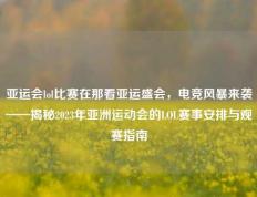 亚运会lol比赛在那看亚运盛会，电竞风暴来袭——揭秘2023年亚洲运动会的LOL赛事安排与观赛指南