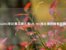 lol2025年比赛从哪儿看LOL 2025年比赛的观看指南