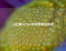 lol比赛20172017年的辉煌与挑战