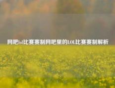 网吧lol比赛赛制网吧里的LOL比赛赛制解析