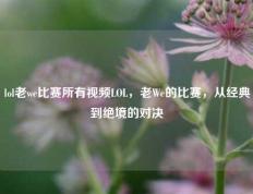 lol老we比赛所有视频LOL，老We的比赛，从经典到绝境的对决