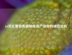 lol买比赛有假揭秘电竞产业中的诚信危机