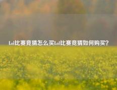 Lol比赛竞猜怎么买Lol比赛竞猜如何购买？