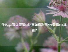 什么app可以竞猜lol比赛如何利用APP竞猜LOL比赛？